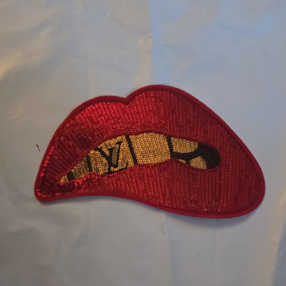 Sequin Lip Patch - Red and Gold
